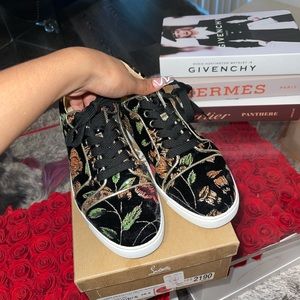 Women Christian Louboutin velvet sneakers
